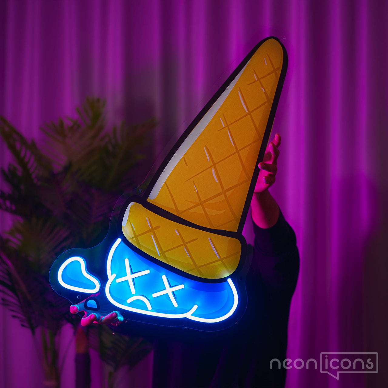 "Sadcream Cone V1" Neon x Acrylic Artwork by Neon Icons