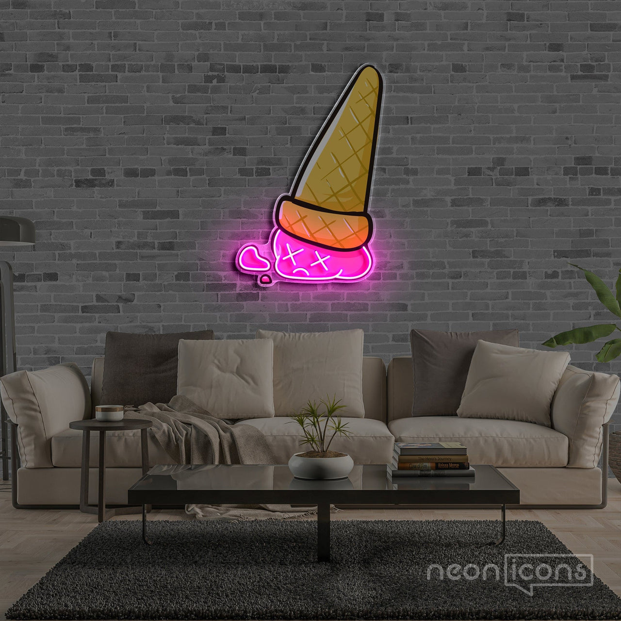 "Sadcream Cone V2" Neon x Acrylic Artwork by Neon Icons