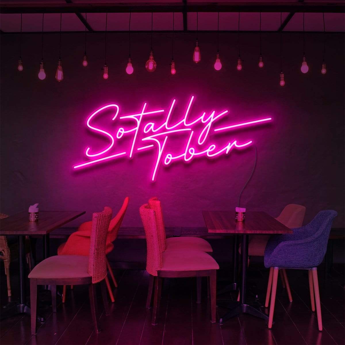 "Sotally Tober" Neon Sign for Bars & Restaurants 60cm (2ft) / Pink / LED Neon by Neon Icons