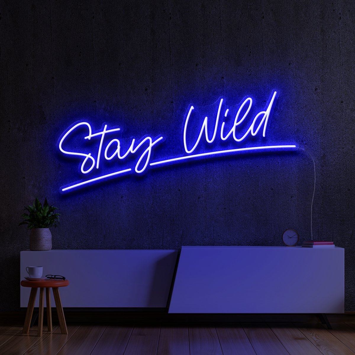 "Stay Wild" Neon Sign 60cm (2ft) / Blue / LED Neon by Neon Icons