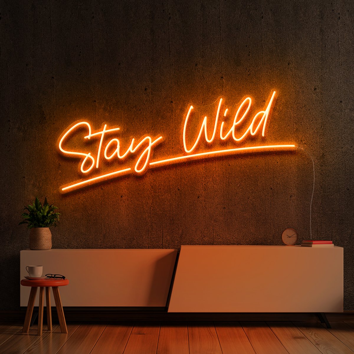 "Stay Wild" Neon Sign 60cm (2ft) / Orange / LED Neon by Neon Icons
