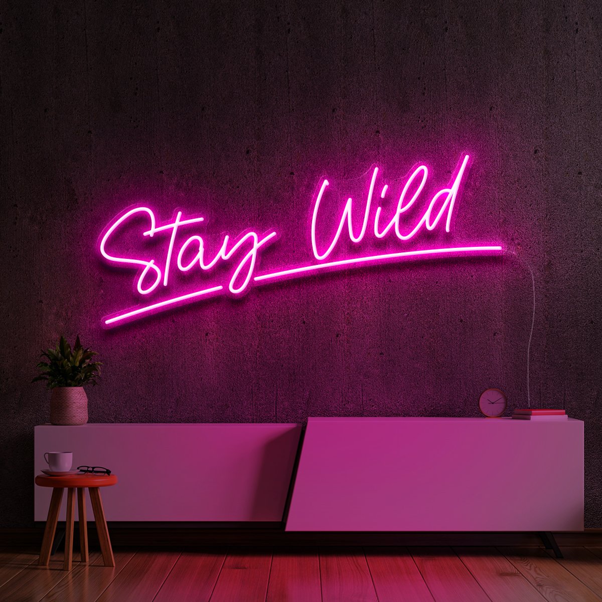 "Stay Wild" Neon Sign 60cm (2ft) / Pink / LED Neon by Neon Icons
