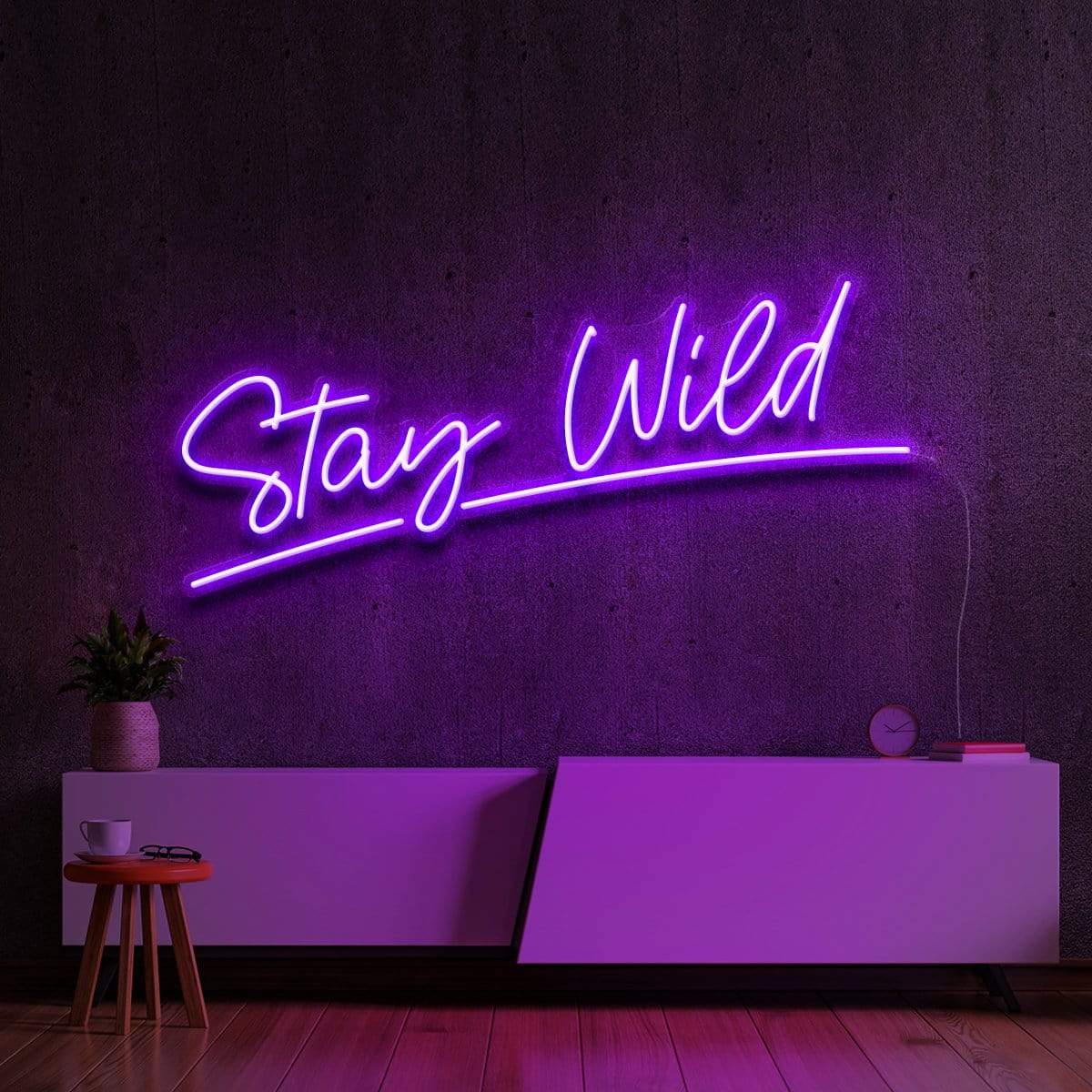 "Stay Wild" Neon Sign 60cm (2ft) / Purple / LED Neon by Neon Icons