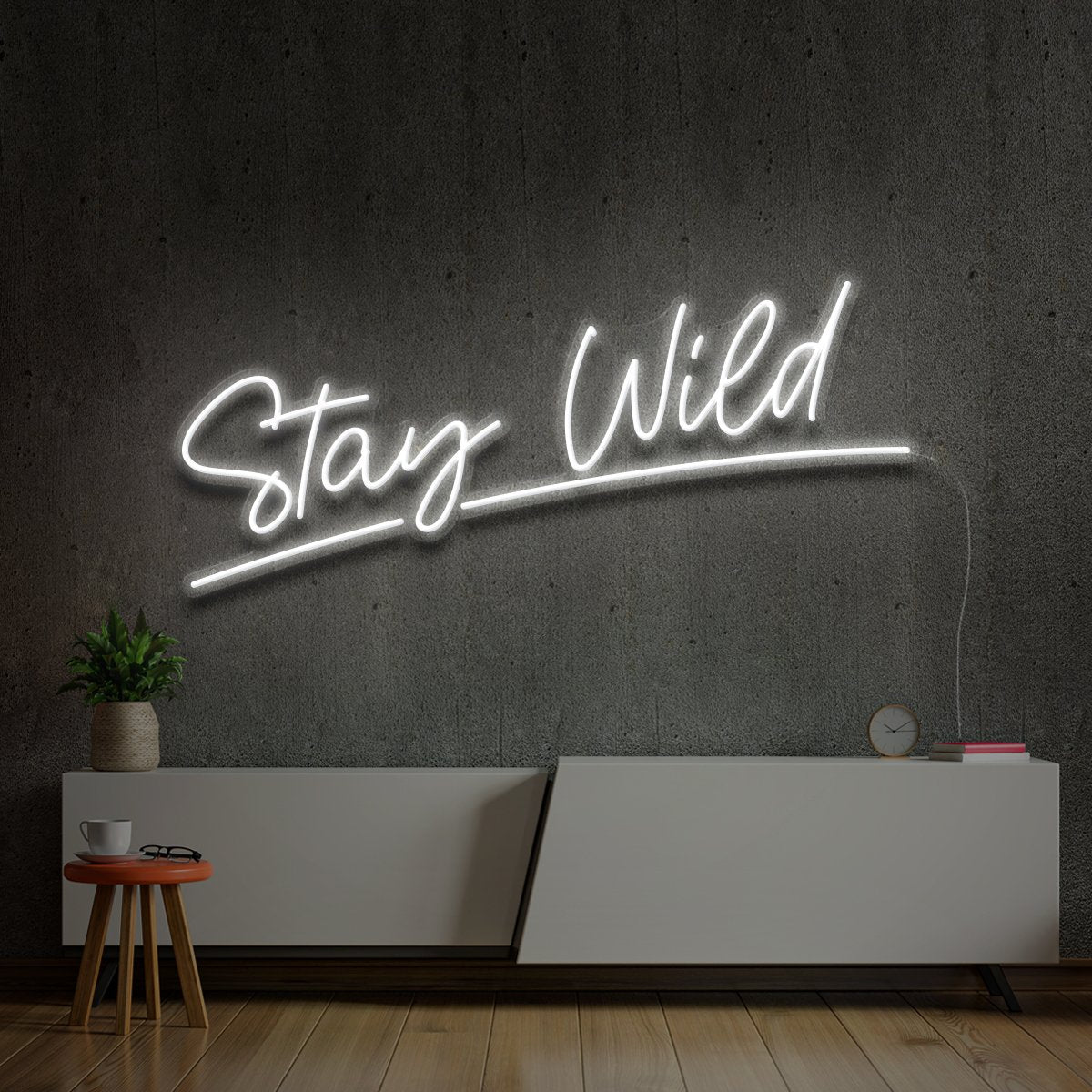"Stay Wild" Neon Sign 60cm (2ft) / White / LED Neon by Neon Icons