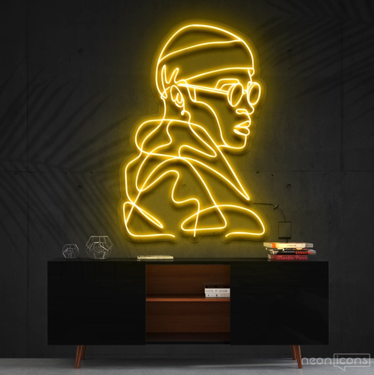 "Street Cred" Neon Sign 60cm (2ft) / Yellow / Cut to Square by Neon Icons