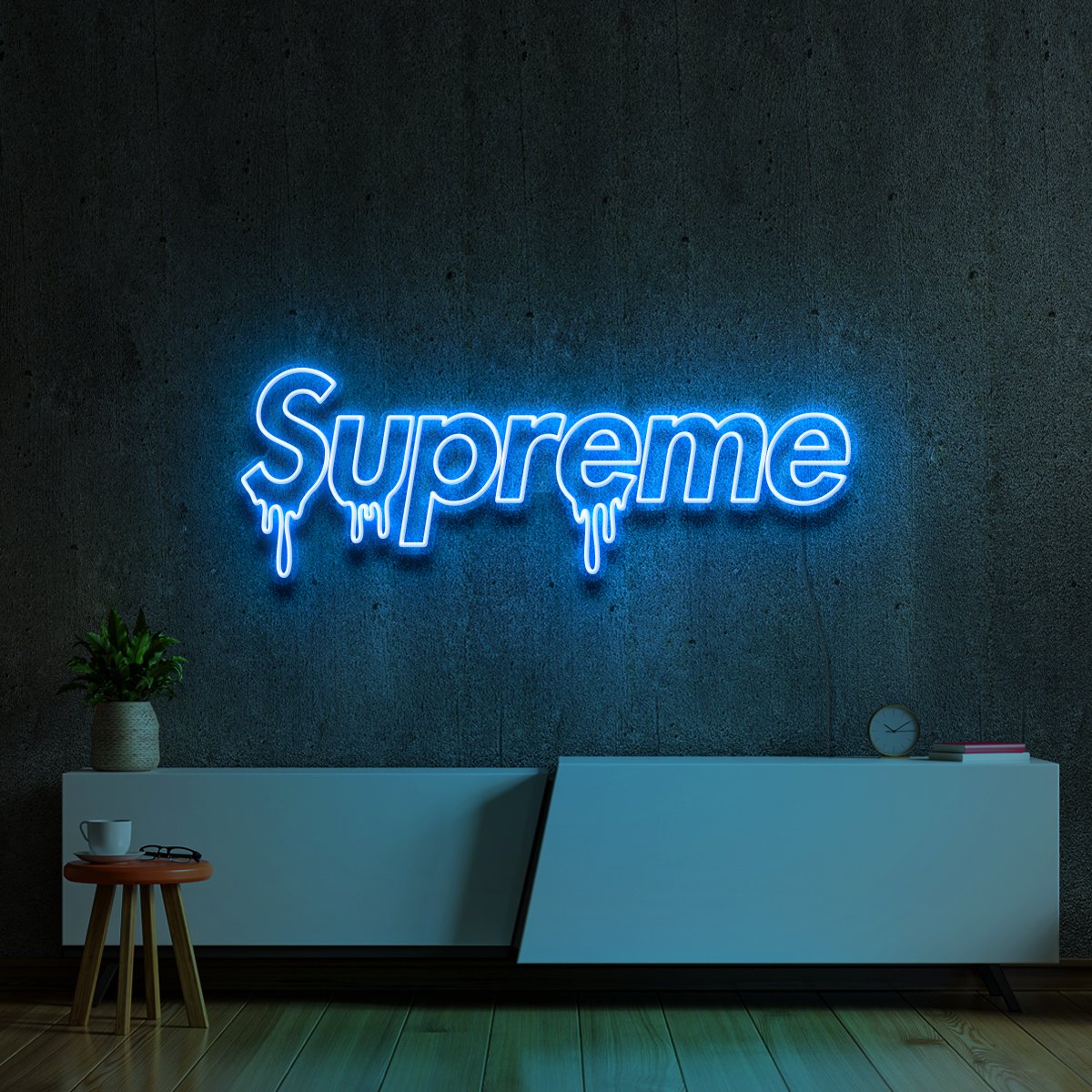 LV Supreme Blue Neon
