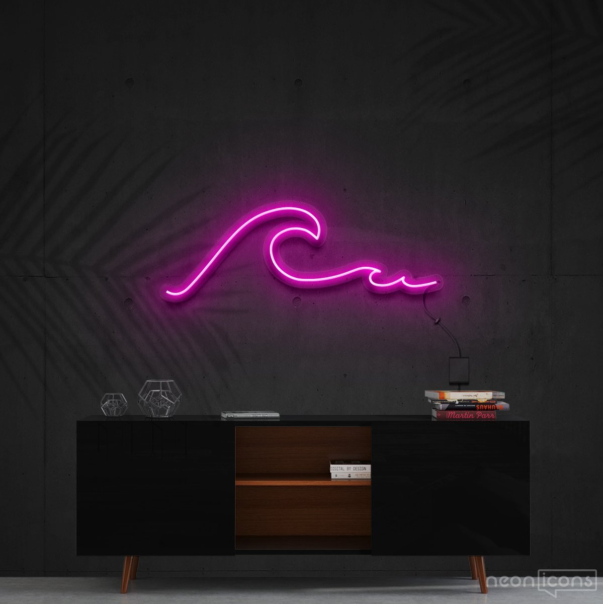 "Wavy" Neon Sign 60cm (2ft) / Pink / Cut to Shape by Neon Icons