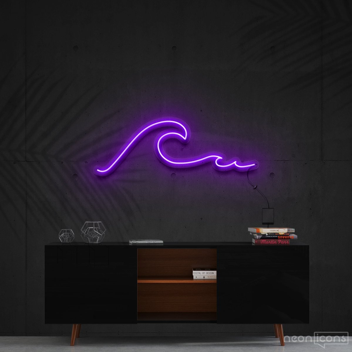 "Wavy" Neon Sign 60cm (2ft) / Purple / Cut to Shape by Neon Icons