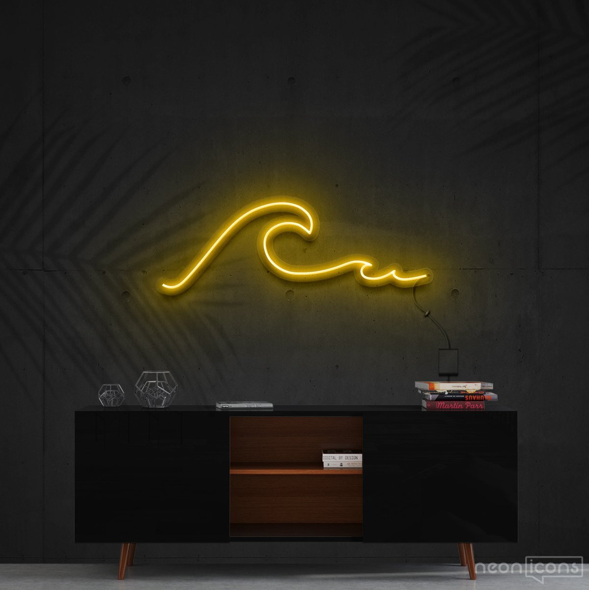 "Wavy" Neon Sign 60cm (2ft) / Yellow / Cut to Shape by Neon Icons