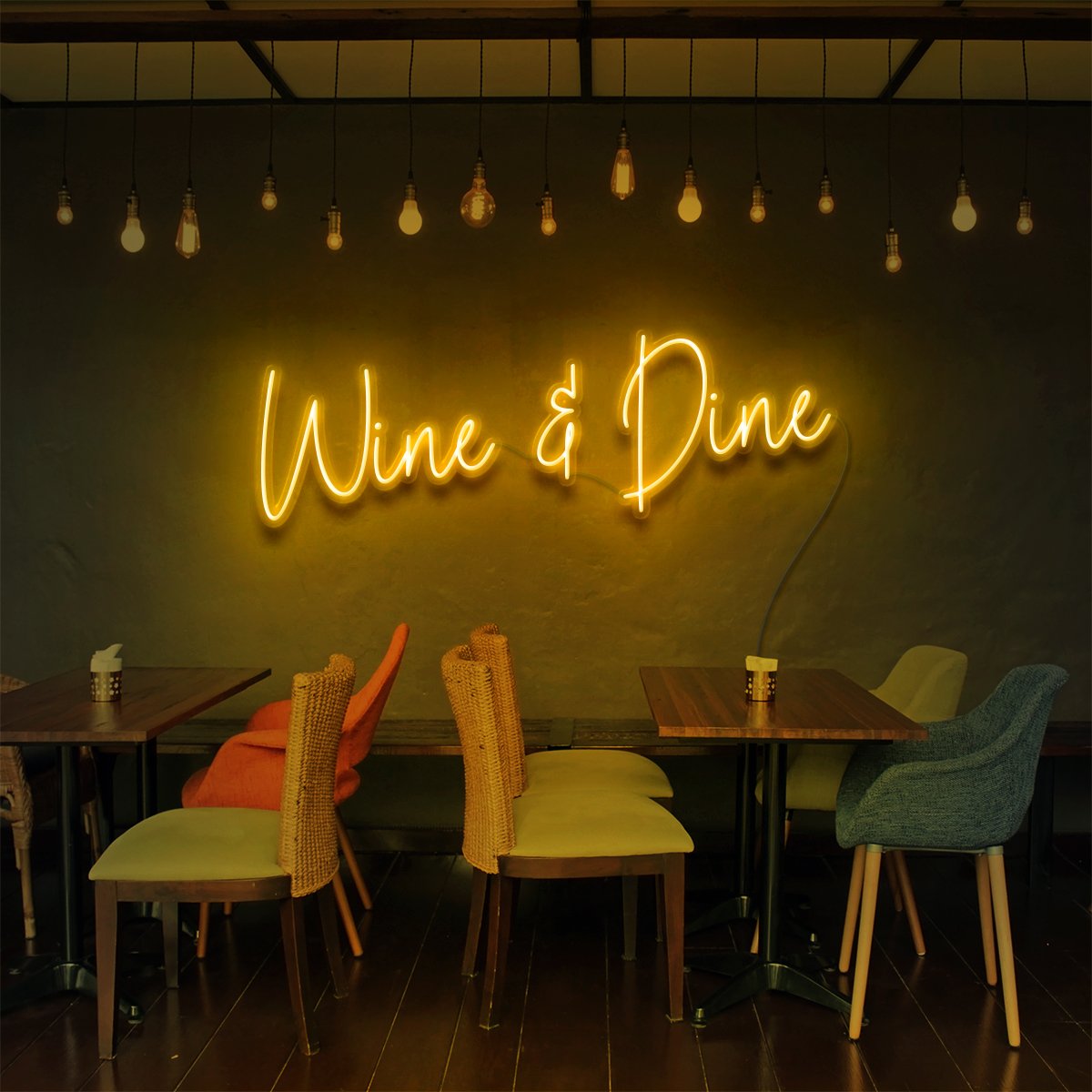 "Wine & Dine" Neon Sign for Bars & Restaurants by Neon Icons