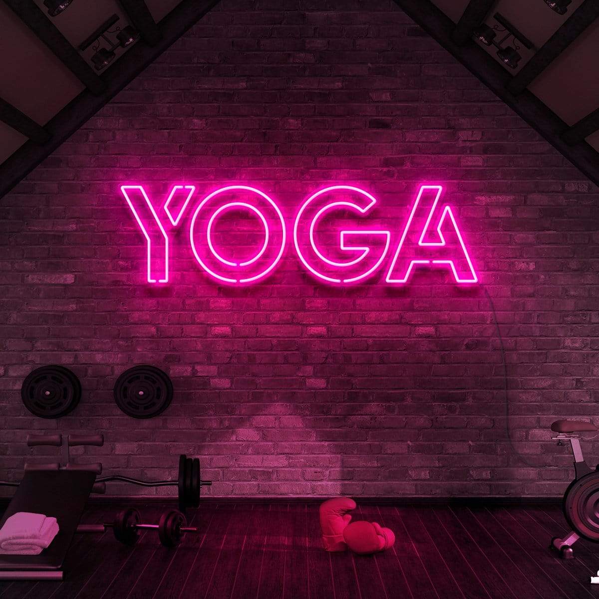 "Yoga" Neon Sign for Gyms & Fitness Studios 60cm (2ft) / Pink / LED Neon by Neon Icons