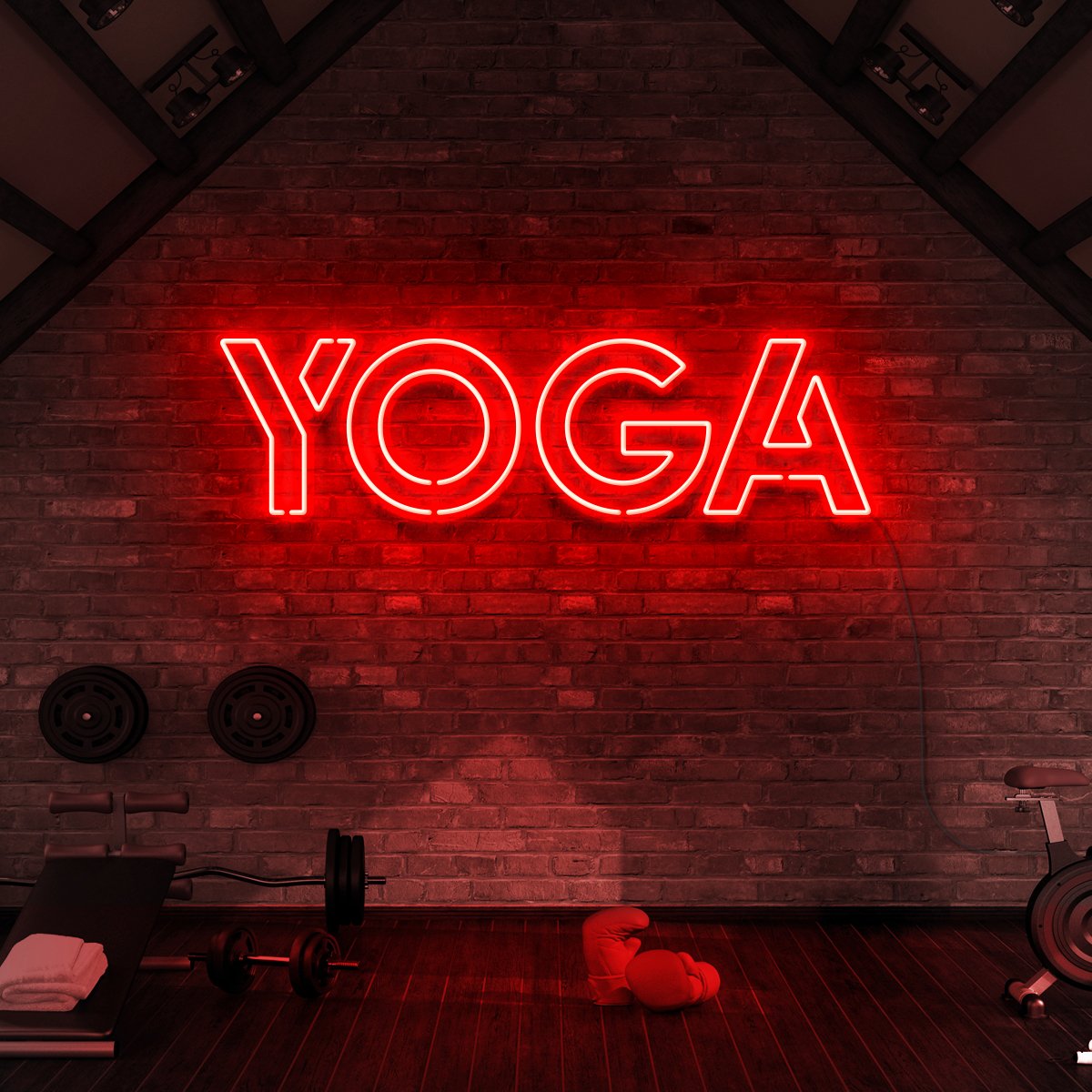"Yoga" Neon Sign for Gyms & Fitness Studios 60cm (2ft) / Red / LED Neon by Neon Icons