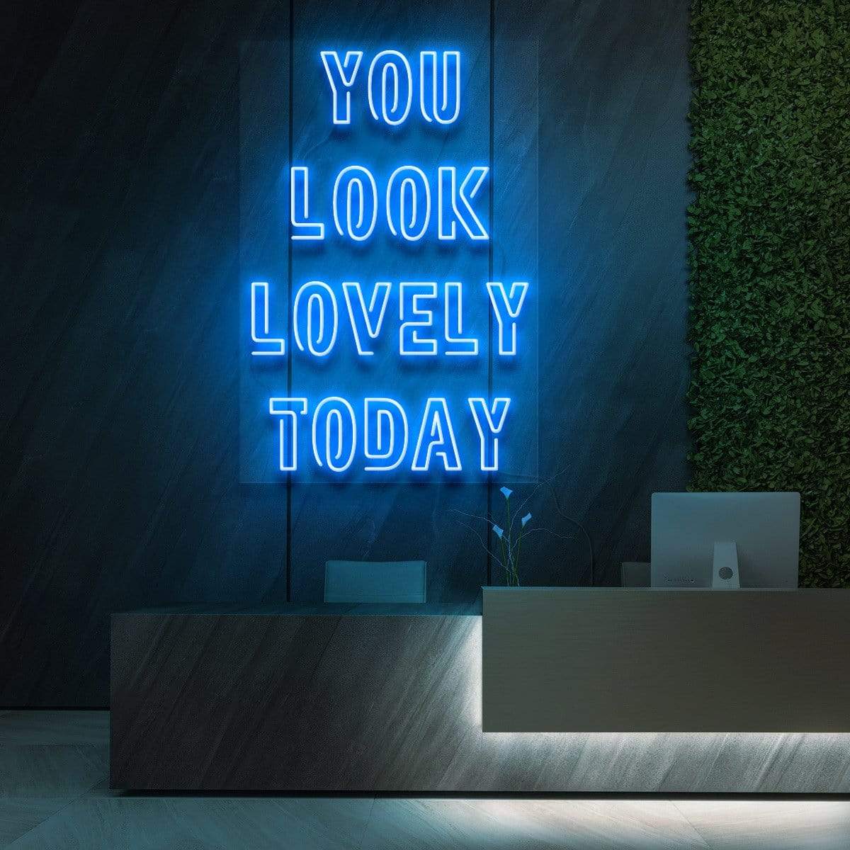 "You Look Lovely Today" Neon Sign for Beauty & Cosmetic Studios 60cm (2ft) / Ice Blue / LED Neon by Neon Icons