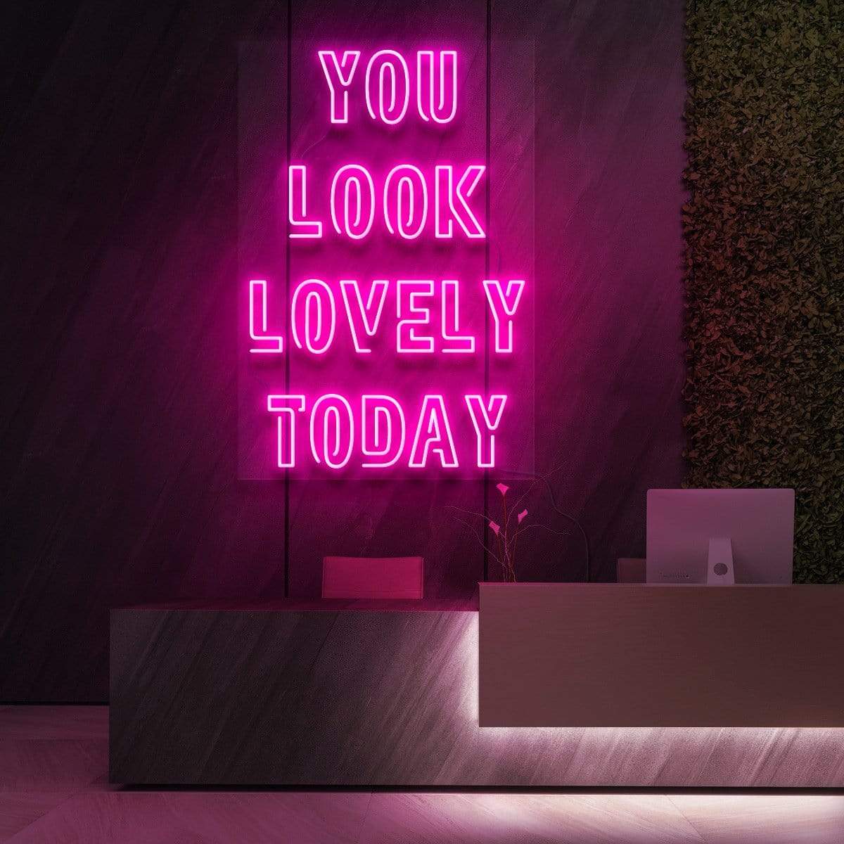 "You Look Lovely Today" Neon Sign for Beauty & Cosmetic Studios 60cm (2ft) / Pink / LED Neon by Neon Icons