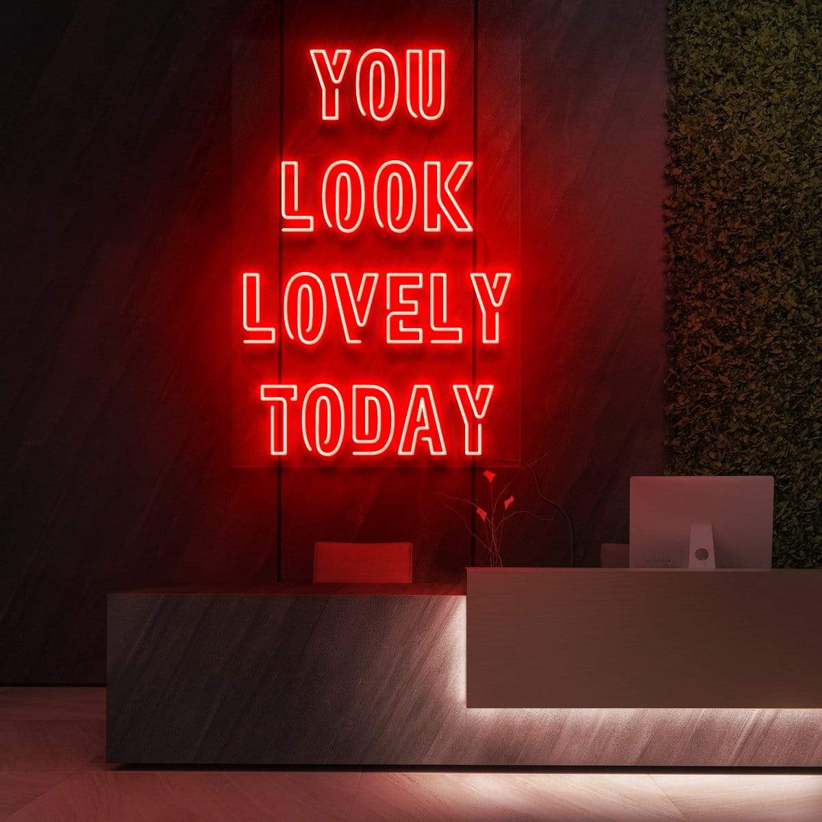 "You Look Lovely Today" Neon Sign for Beauty & Cosmetic Studios 60cm (2ft) / Red / LED Neon by Neon Icons